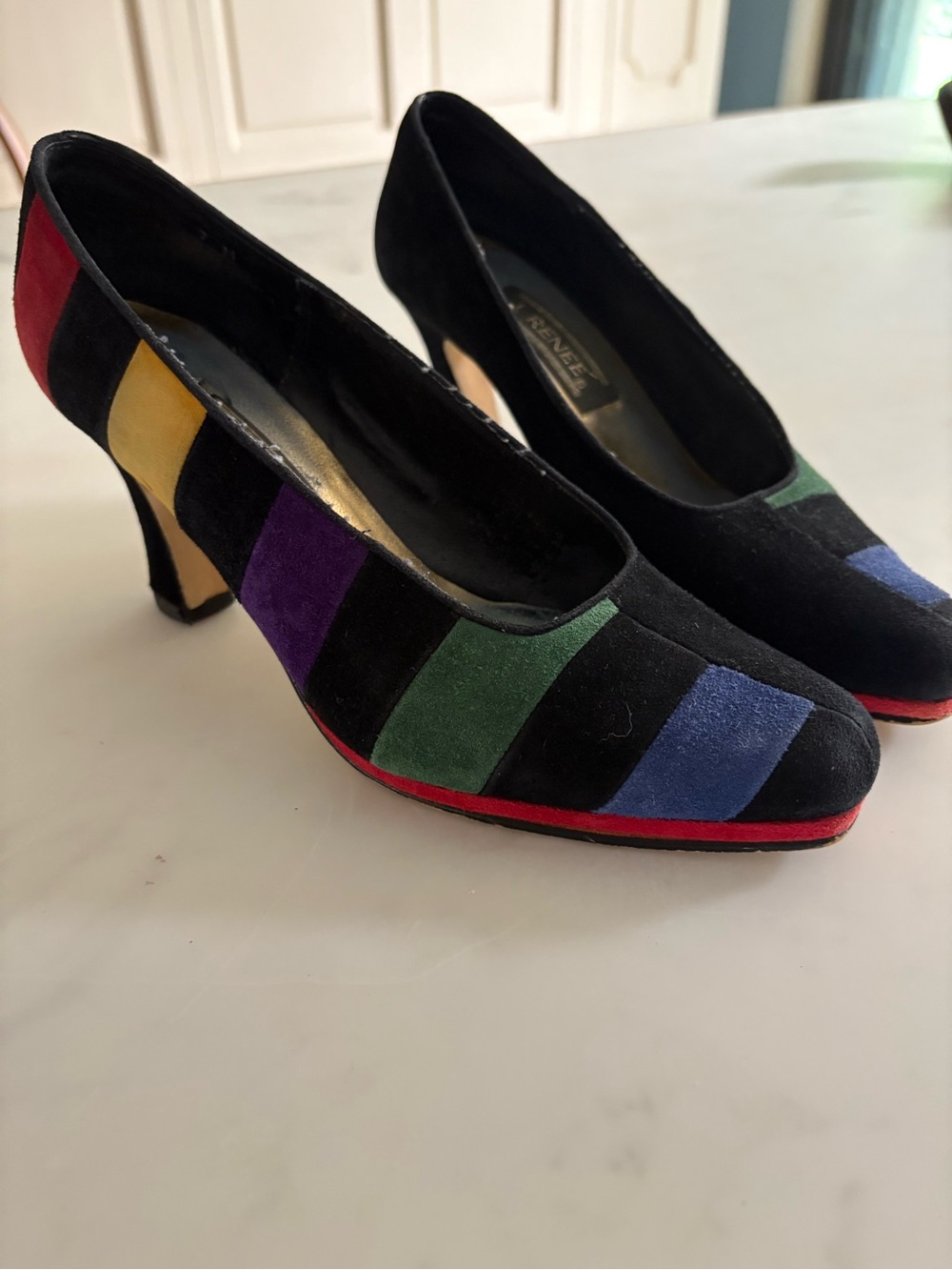 J.Renee 90s Multicolor Colorblock Heels.
